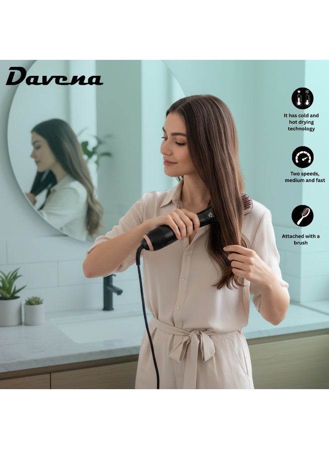 DAVENA Ionic Hair Dryer & Styler 2-in-1 with Brush Attachment - Image 4